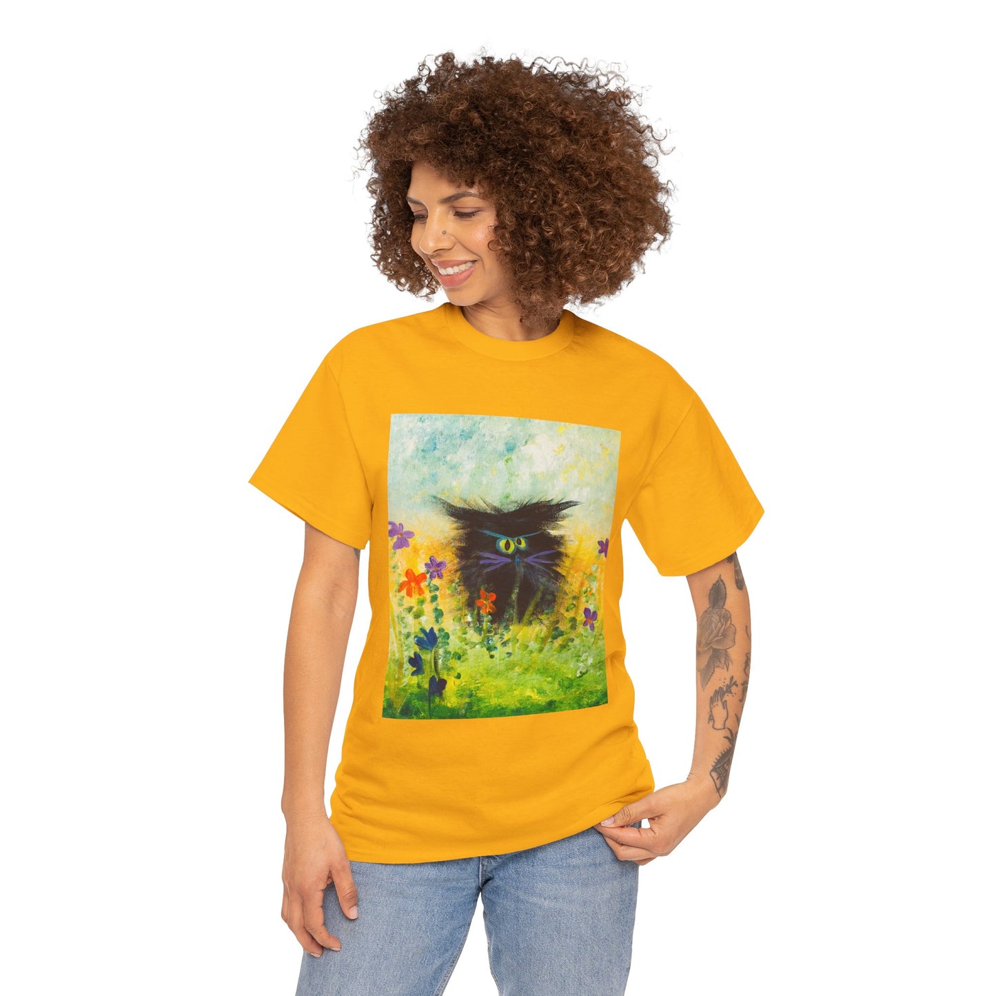 Black Cranky Cat T-Shirt! Free Shipping