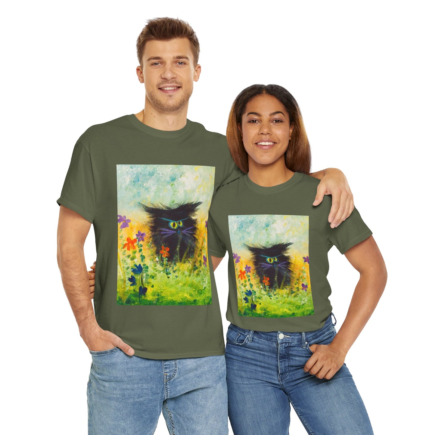Black Cranky Cat T-Shirt! Free Shipping