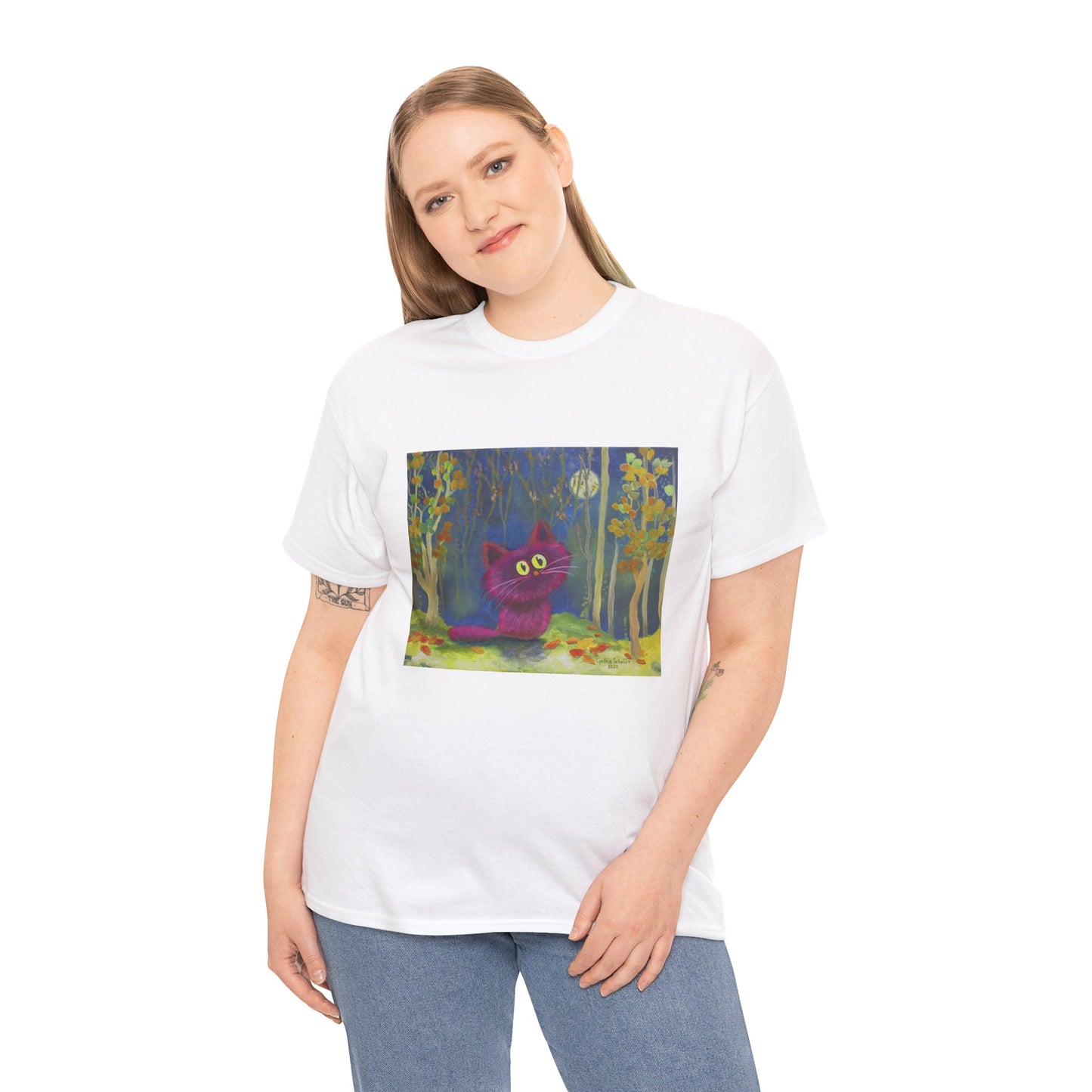 MoonKitten in the Forest Cranky Cat T-Shirt! Free Shipping