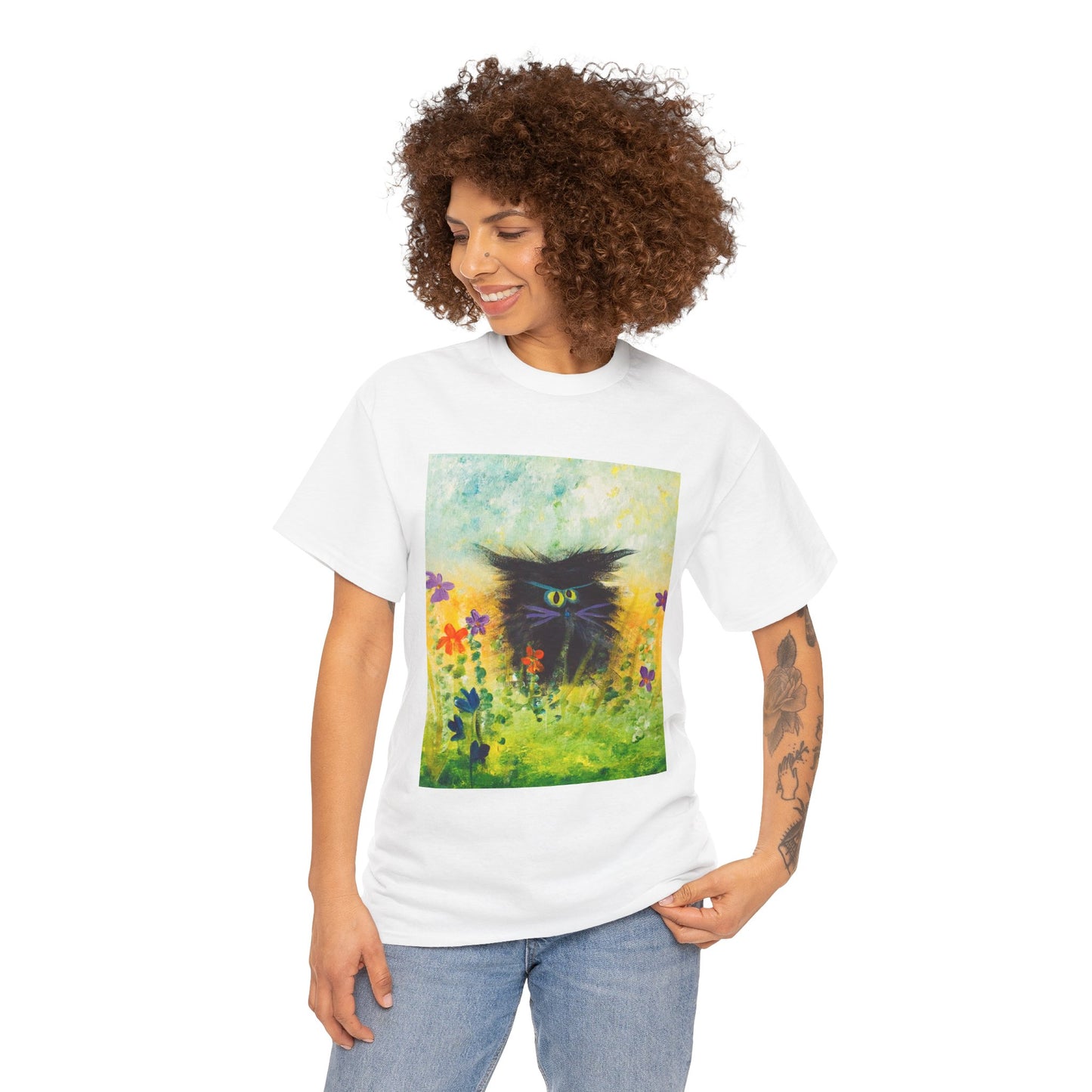 Black Cranky Cat T-Shirt! Free Shipping