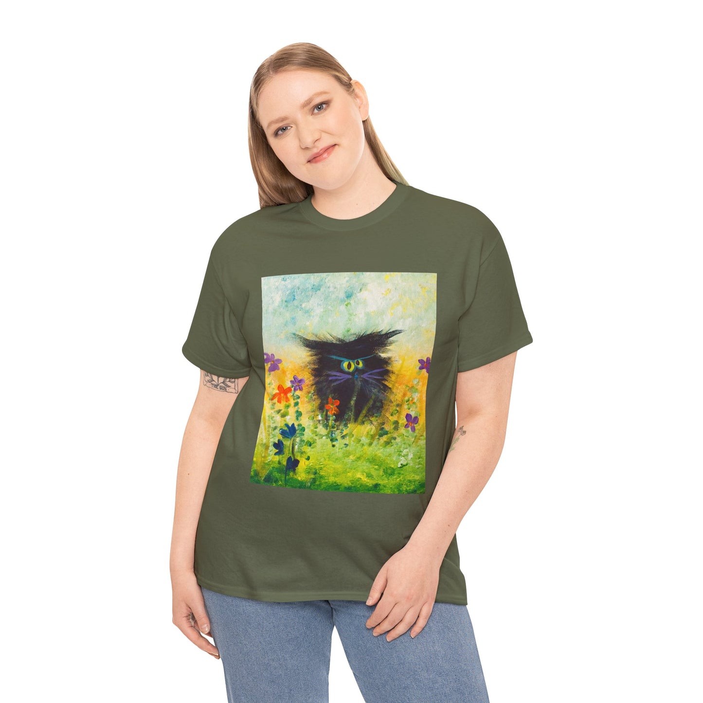 Black Cranky Cat T-Shirt! Free Shipping