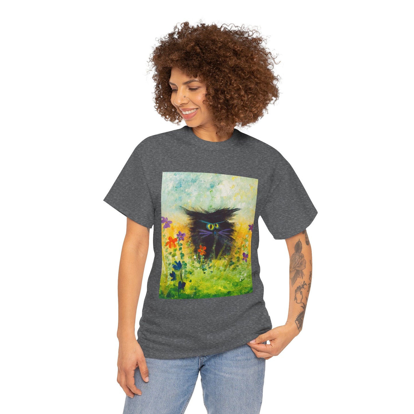 Black Cranky Cat T-Shirt! Free Shipping