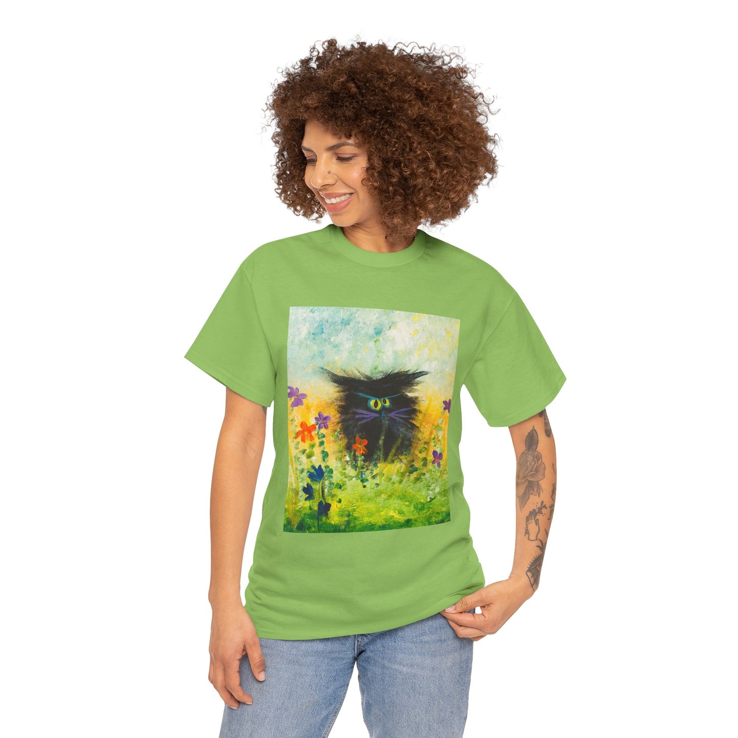 Black Cranky Cat T-Shirt! Free Shipping