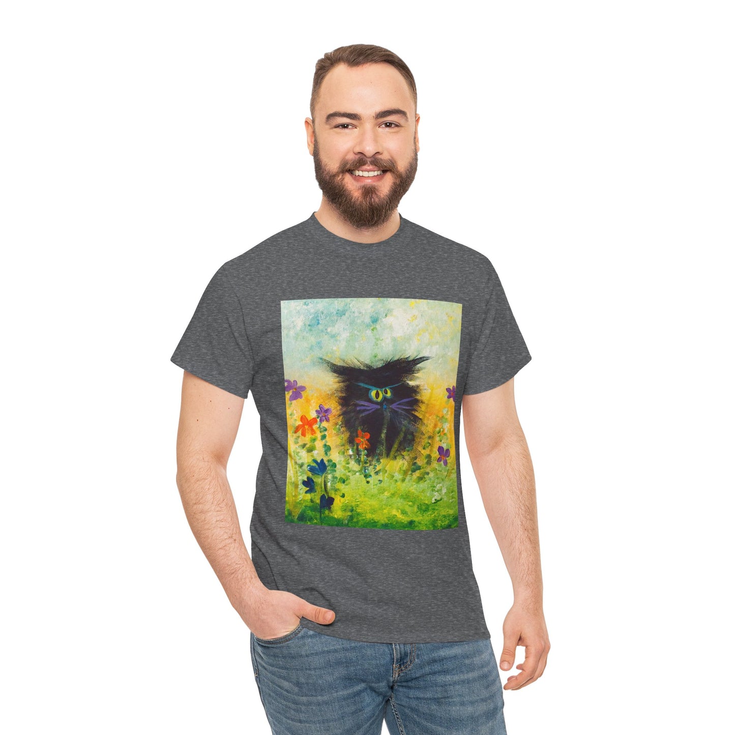 Black Cranky Cat T-Shirt! Free Shipping
