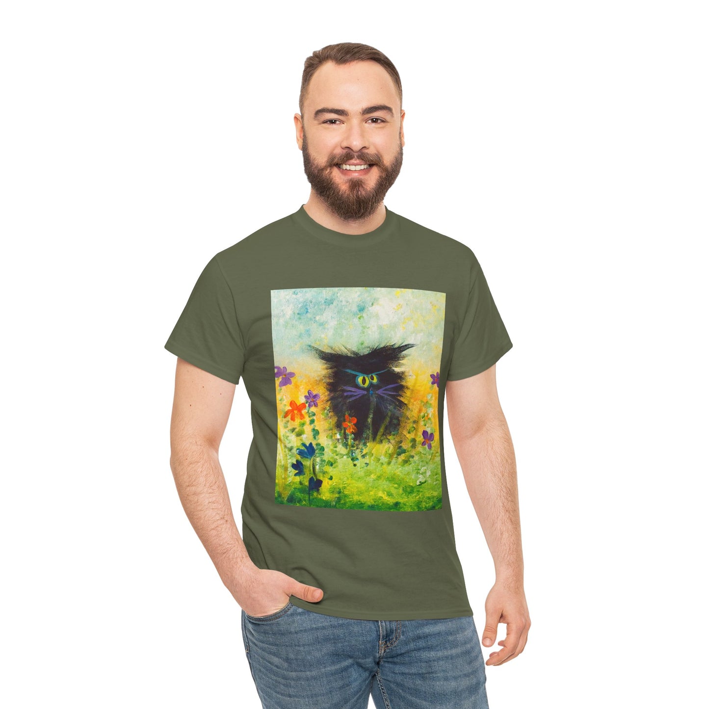 Black Cranky Cat T-Shirt! Free Shipping