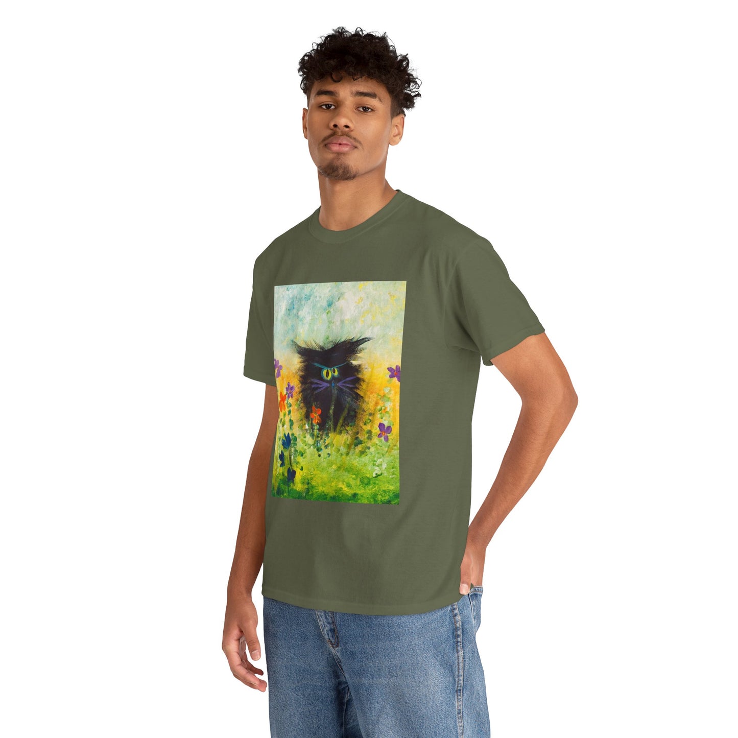 Black Cranky Cat T-Shirt! Free Shipping