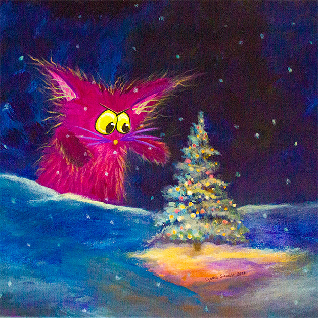 Christmas Catzilla - Ceramic Tile