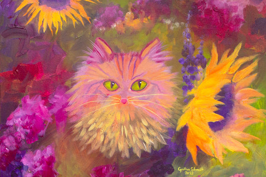 FlowerCat — Matted Print