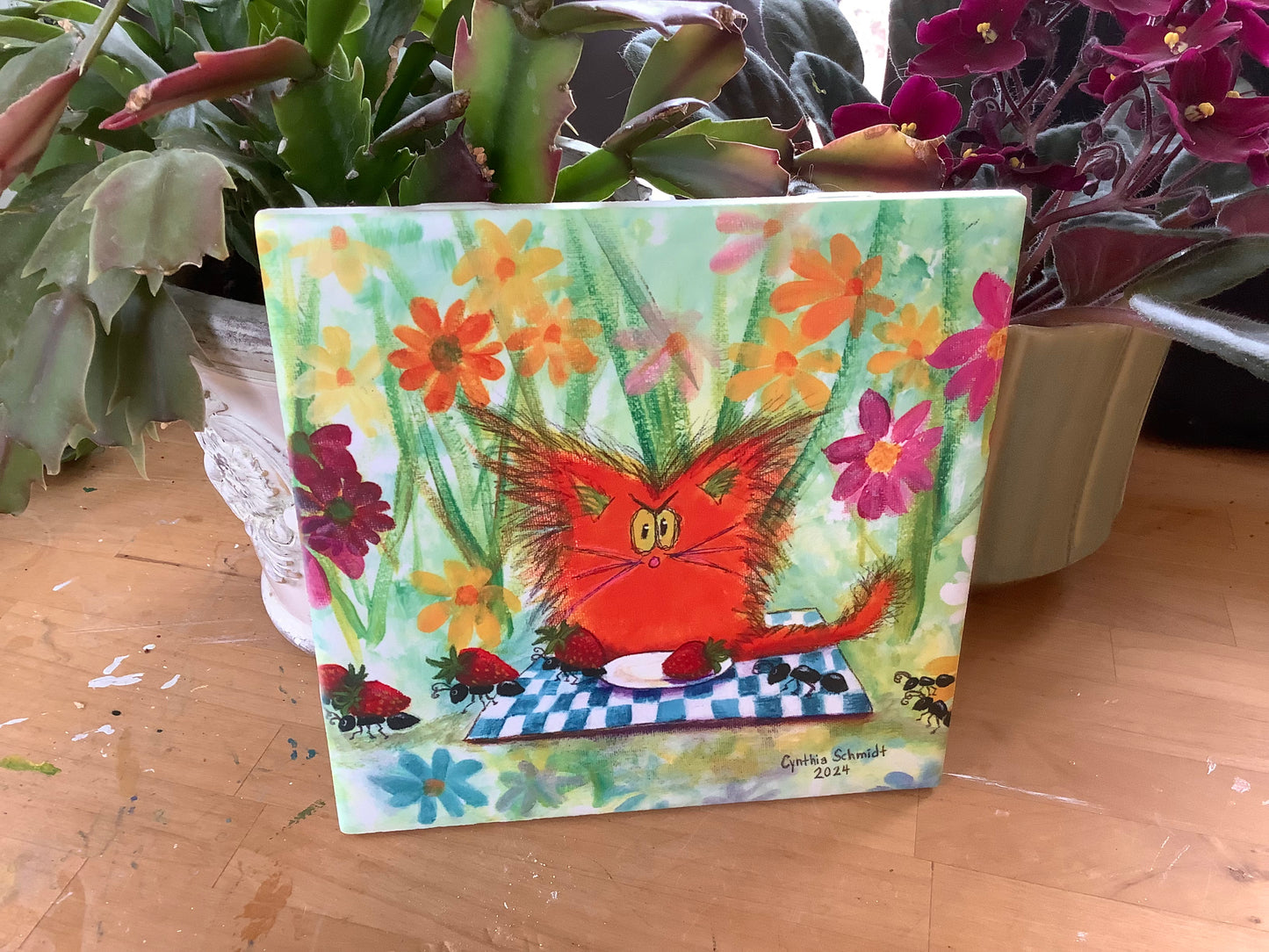 Picnic with Ants - Ceramic Tile