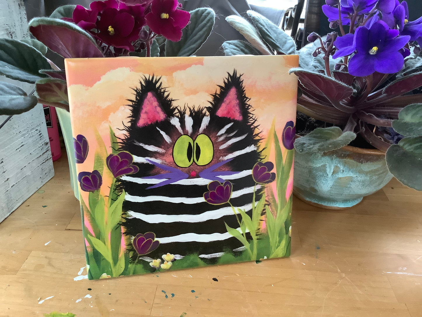 Zebra Kitty - Ceramic Tile