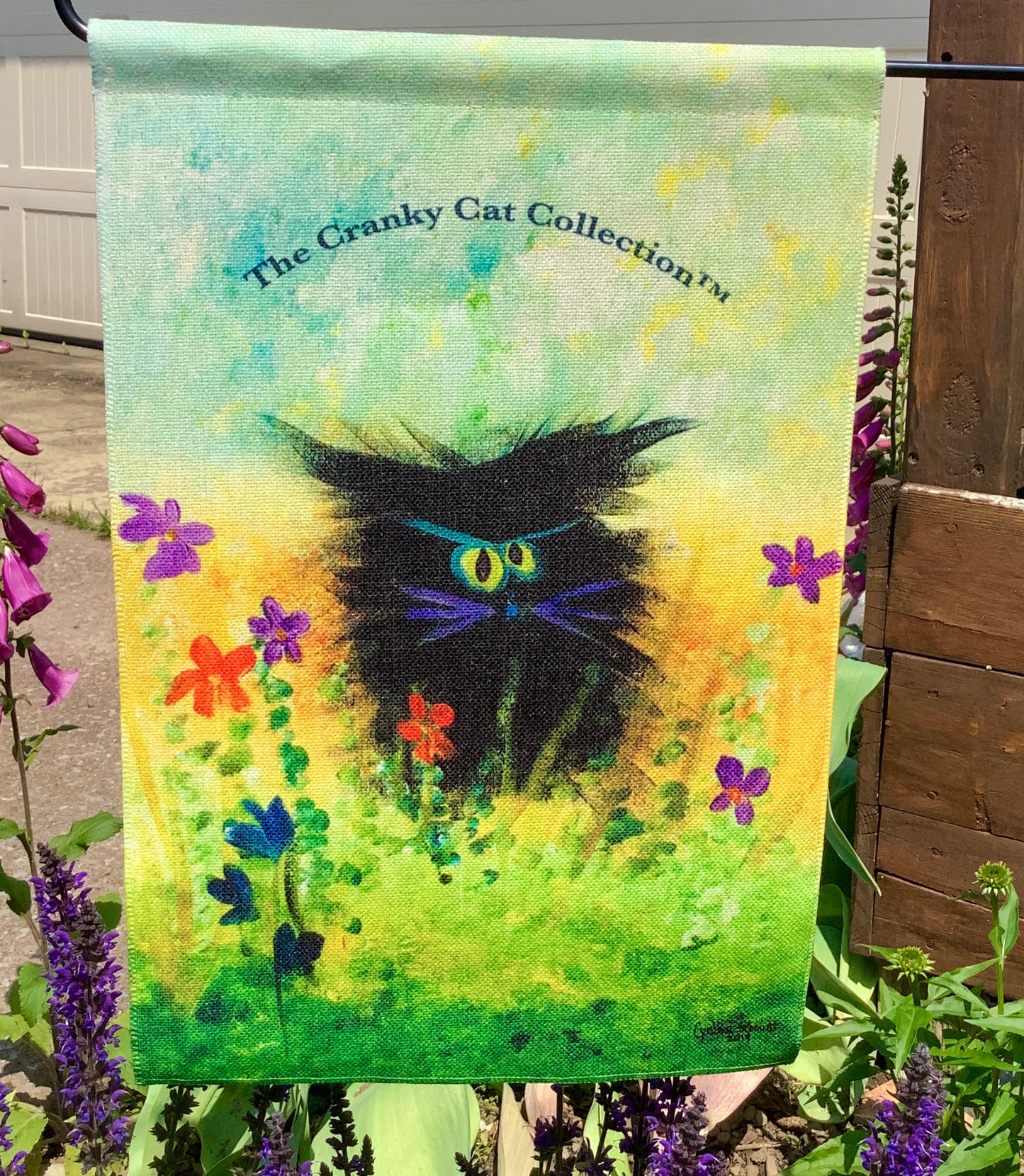 Cranky Cat Garden Flag