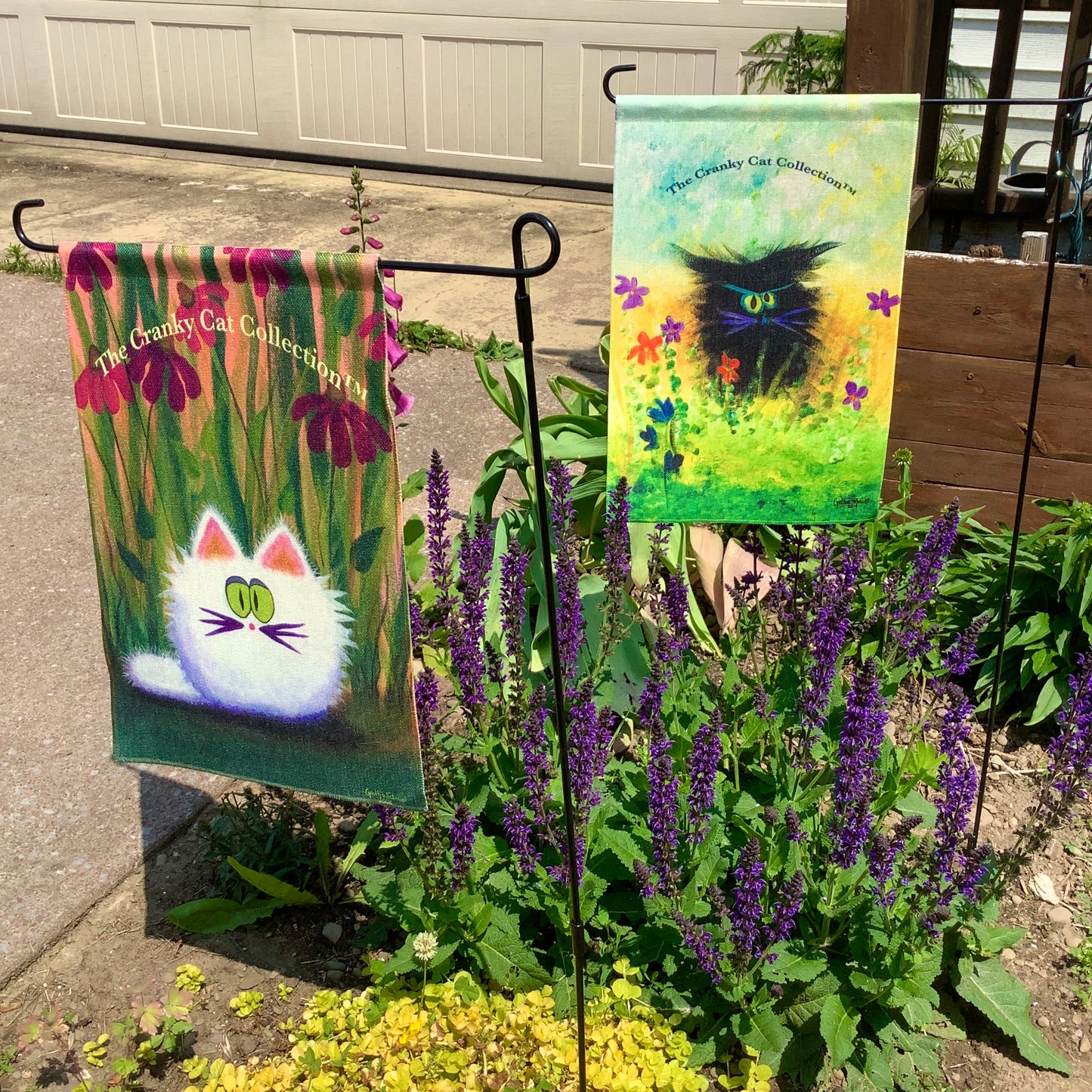 Cranky Cat Garden Flag