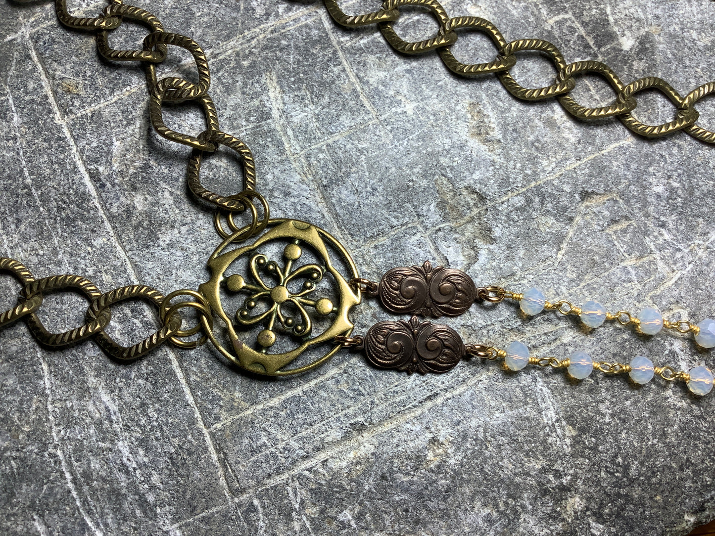 Swamp Green Crystal, Just For You — Necklace