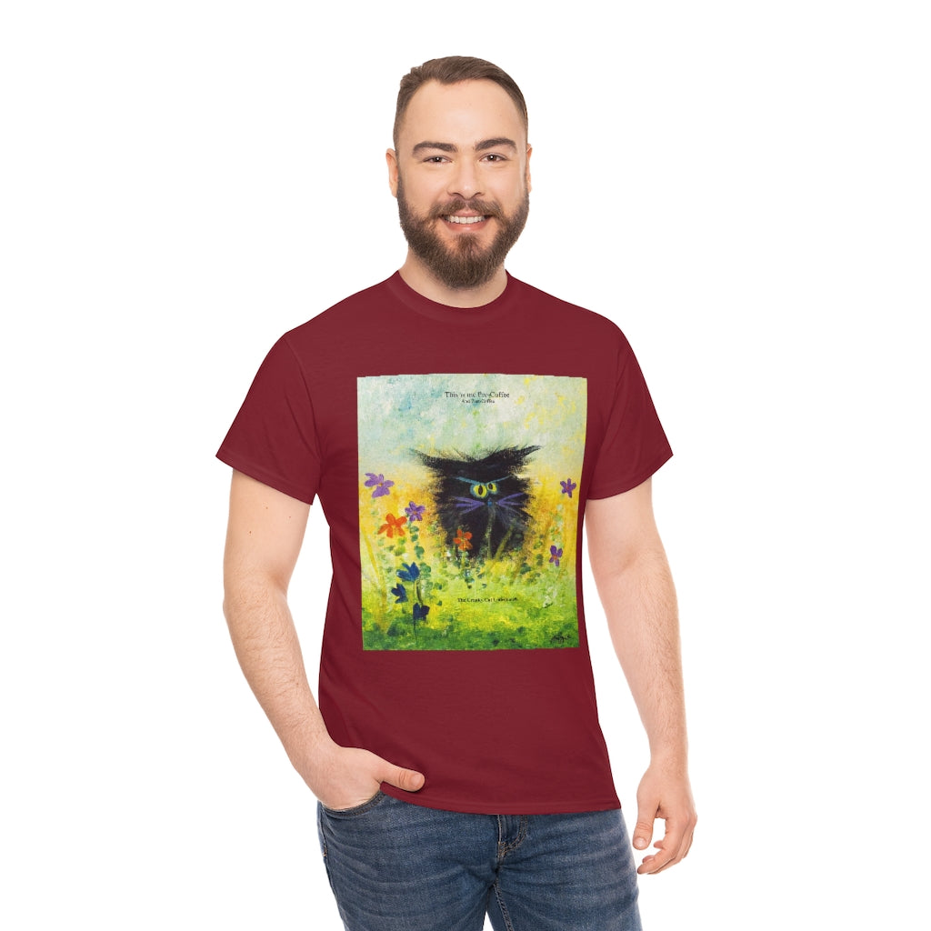 Coffee Black Cranky Cat T-Shirt! Free Shipping