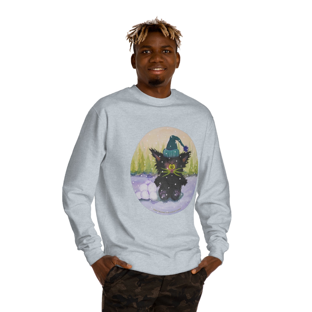 Cranky Cat Winter-Themed Sweatshirt - Free Shipping!