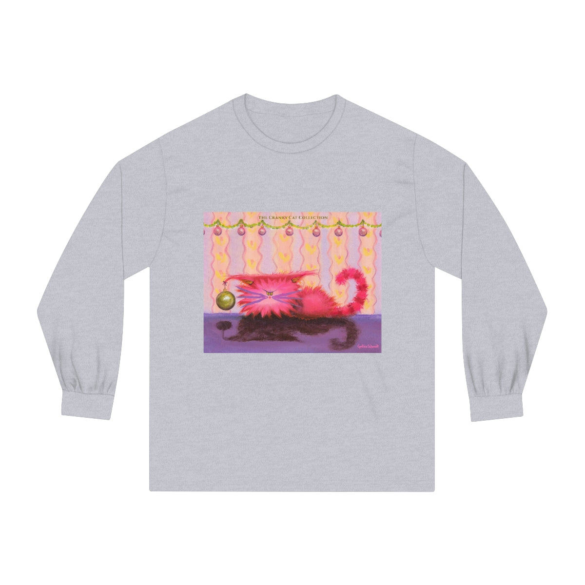 Cranky Cat Winter-Themed Long Sleeve T-Shirt - Free Shipping!