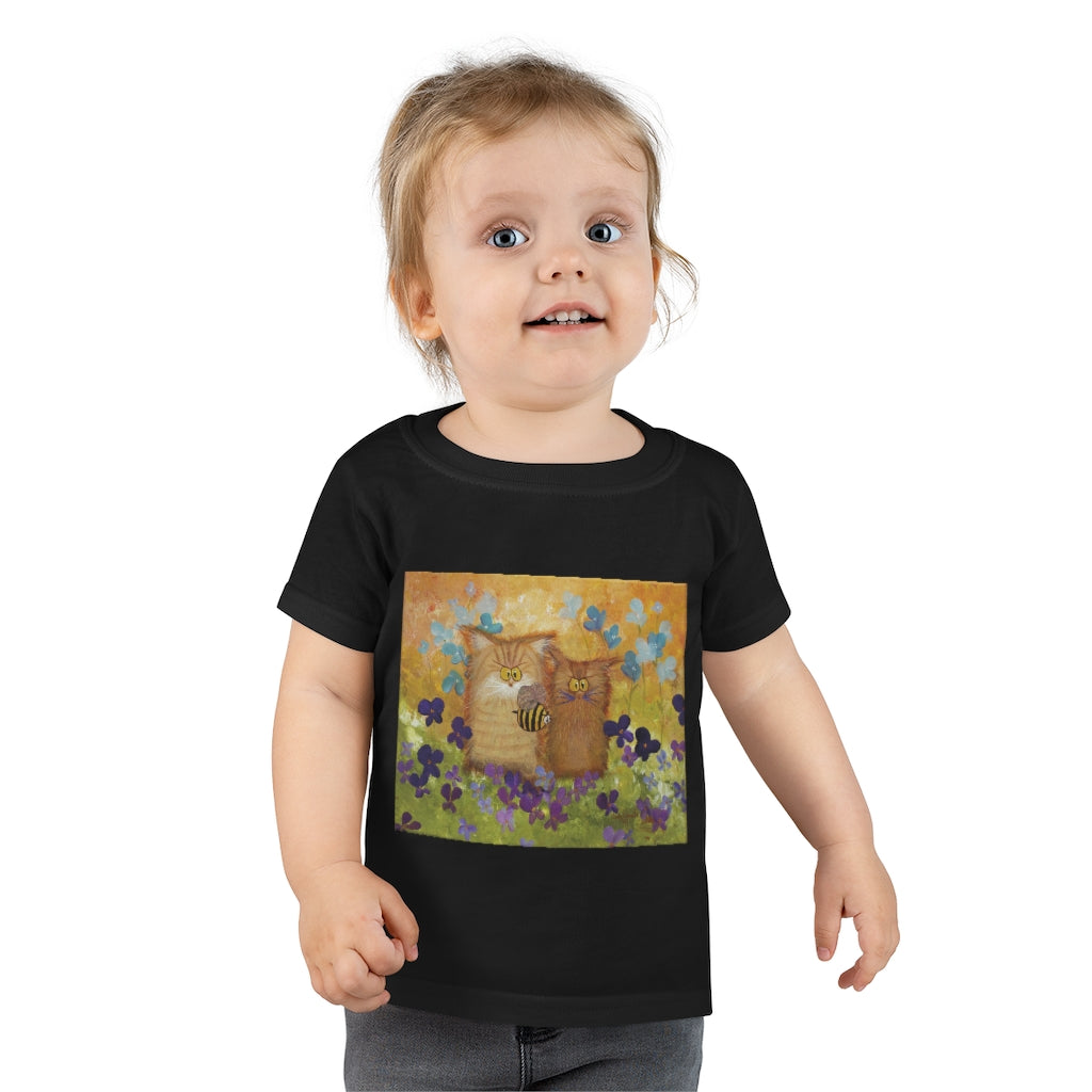 Toddlers' Orange Cranky Cats with BEE - T-Shirt! Free Shipping