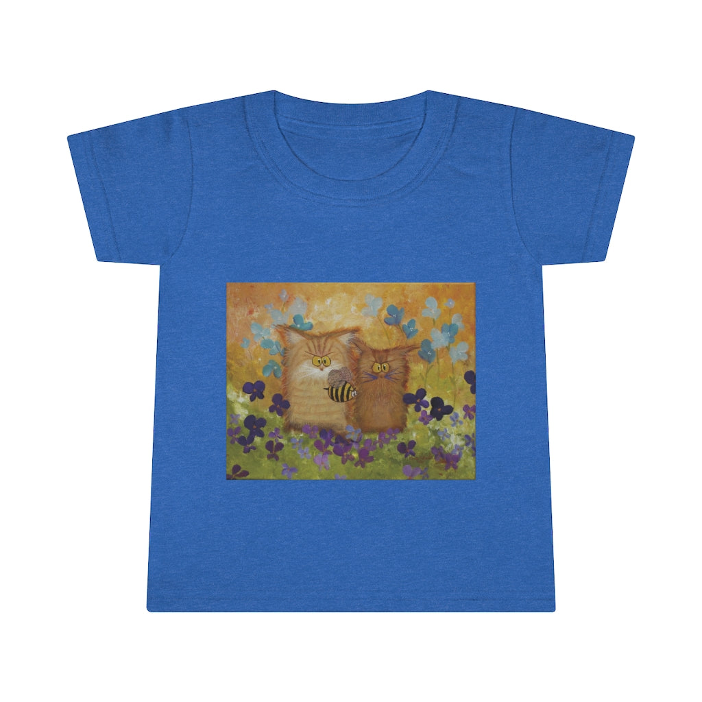 Toddlers' Orange Cranky Cats with BEE - T-Shirt! Free Shipping