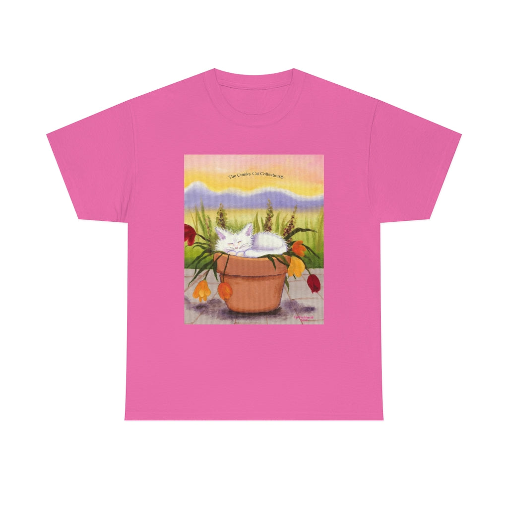 Flowerpot Kitty Cranky Cat T-Shirt!  Free Shipping