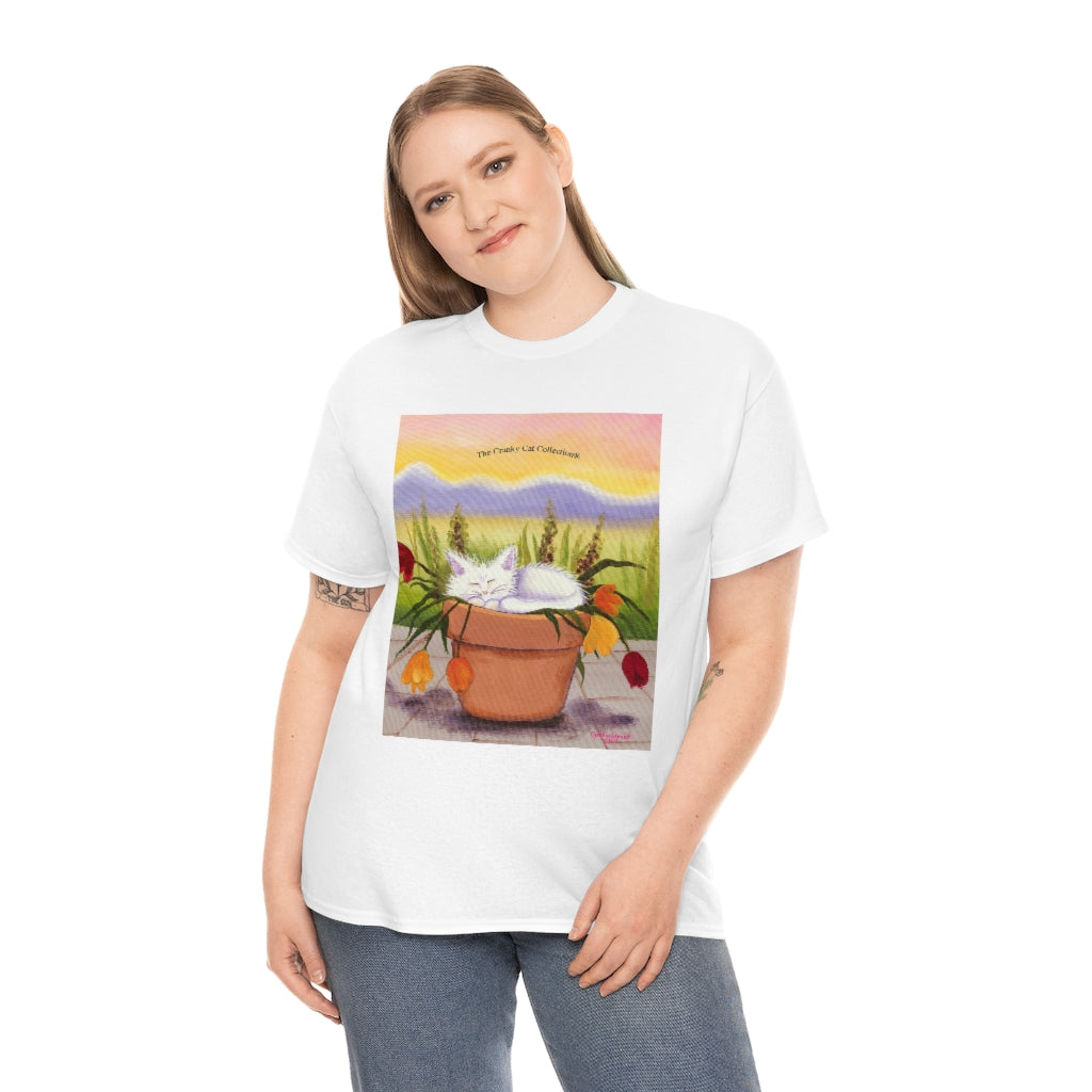 Flowerpot Kitty Cranky Cat T-Shirt!  Free Shipping