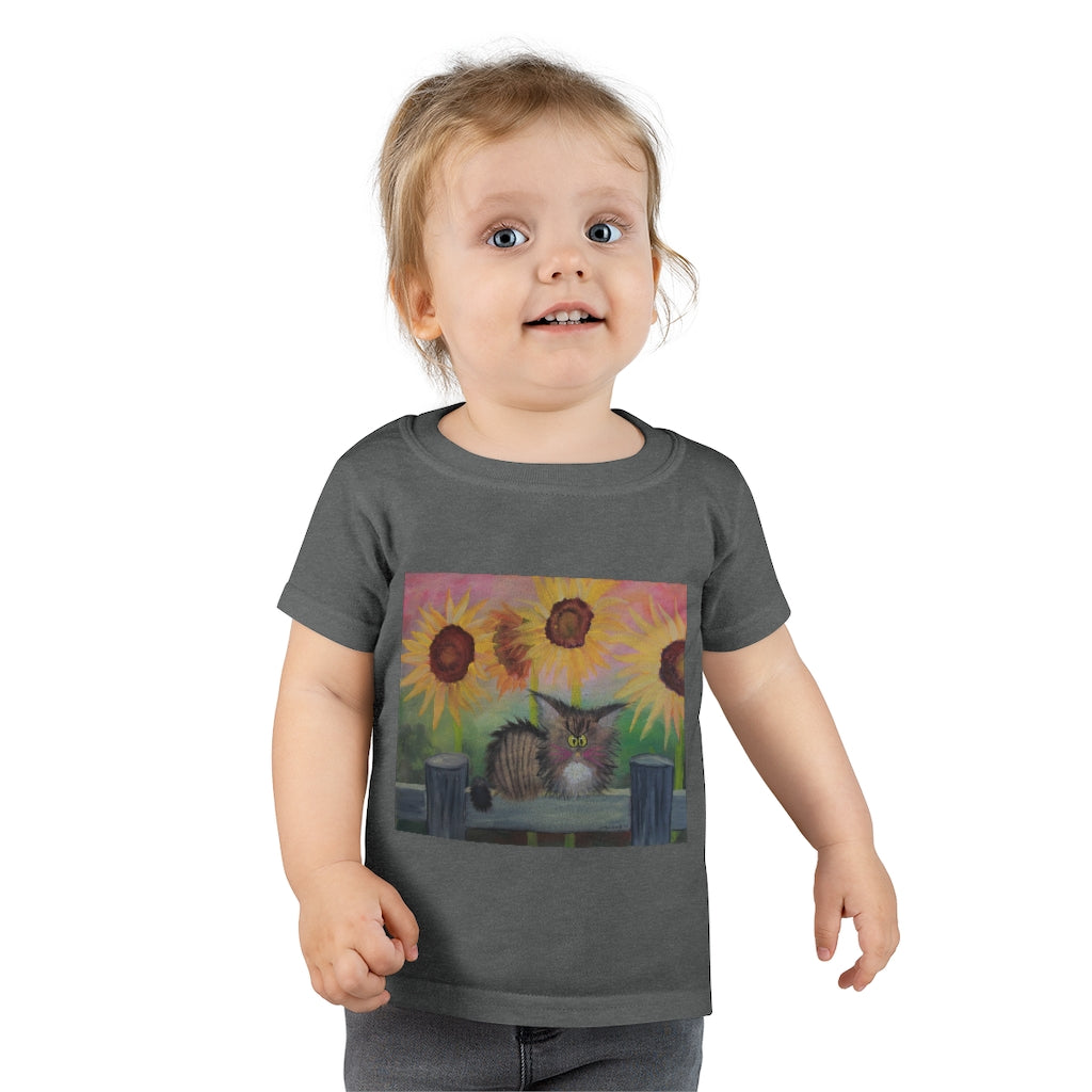 Toddlers' Stella with Sunflowers Cranky Cat T-Shirt! Free Shipping