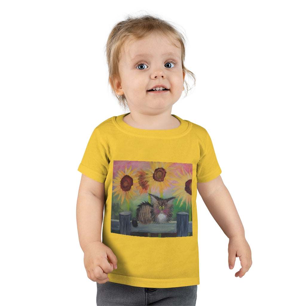 Toddlers' Stella with Sunflowers Cranky Cat T-Shirt! Free Shipping