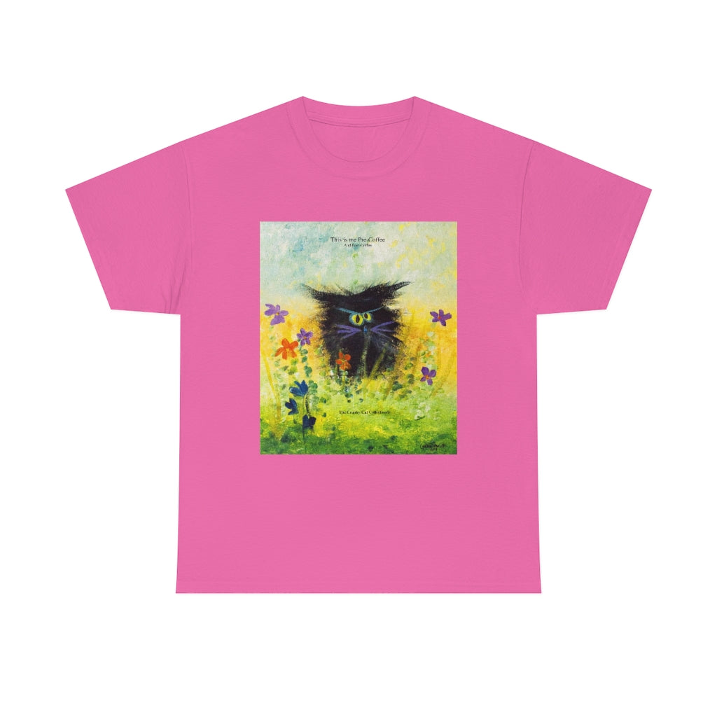 Coffee Black Cranky Cat T-Shirt! Free Shipping
