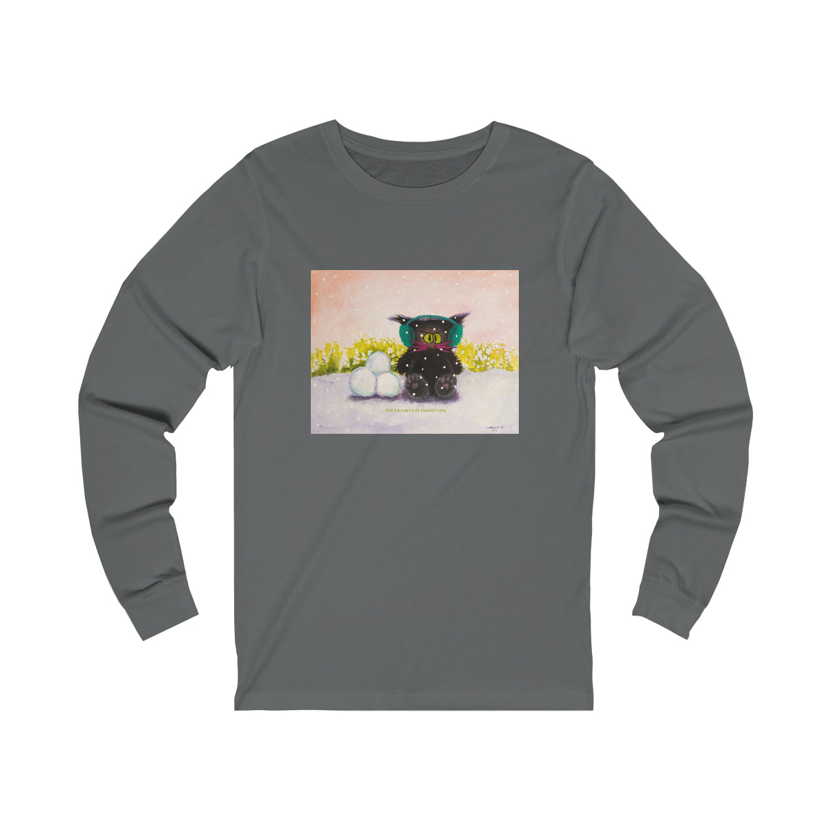 Cranky Cat Winter-Themed Long Sleeve Tee - Free Shipping!