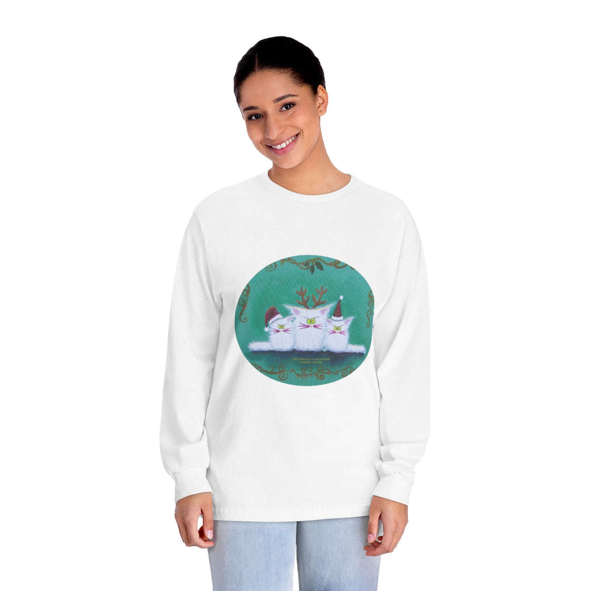 Christmas Cranky Cat Long Sleeve T-Shirt - Free Shipping!