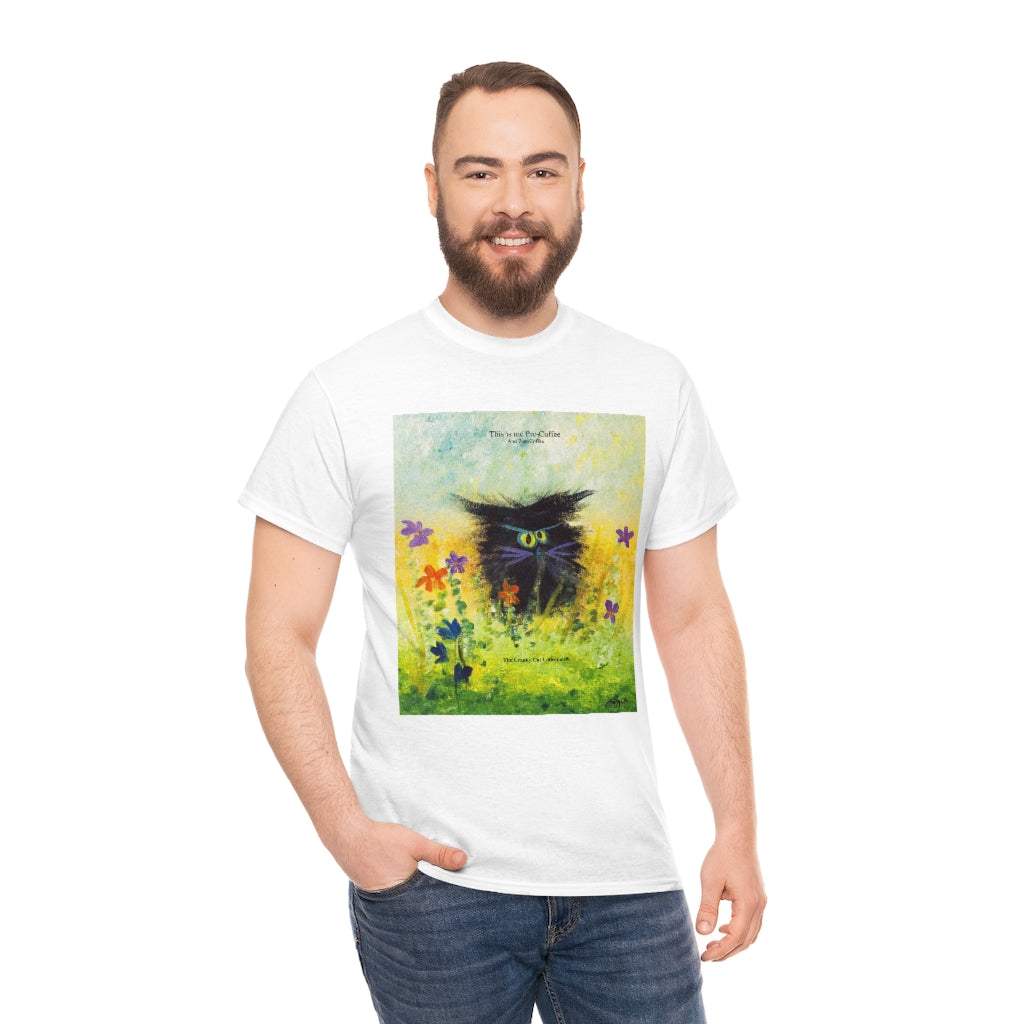 Coffee Black Cranky Cat T-Shirt! Free Shipping