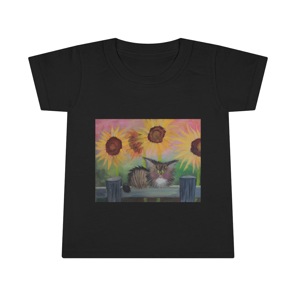Toddlers' Stella with Sunflowers Cranky Cat T-Shirt! Free Shipping