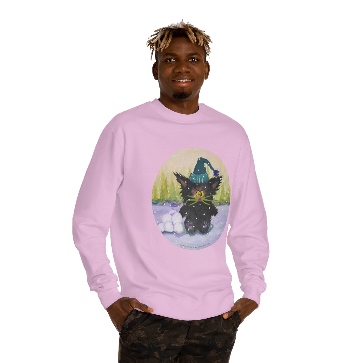 Cranky Cat Winter-Themed Sweatshirt - Free Shipping!