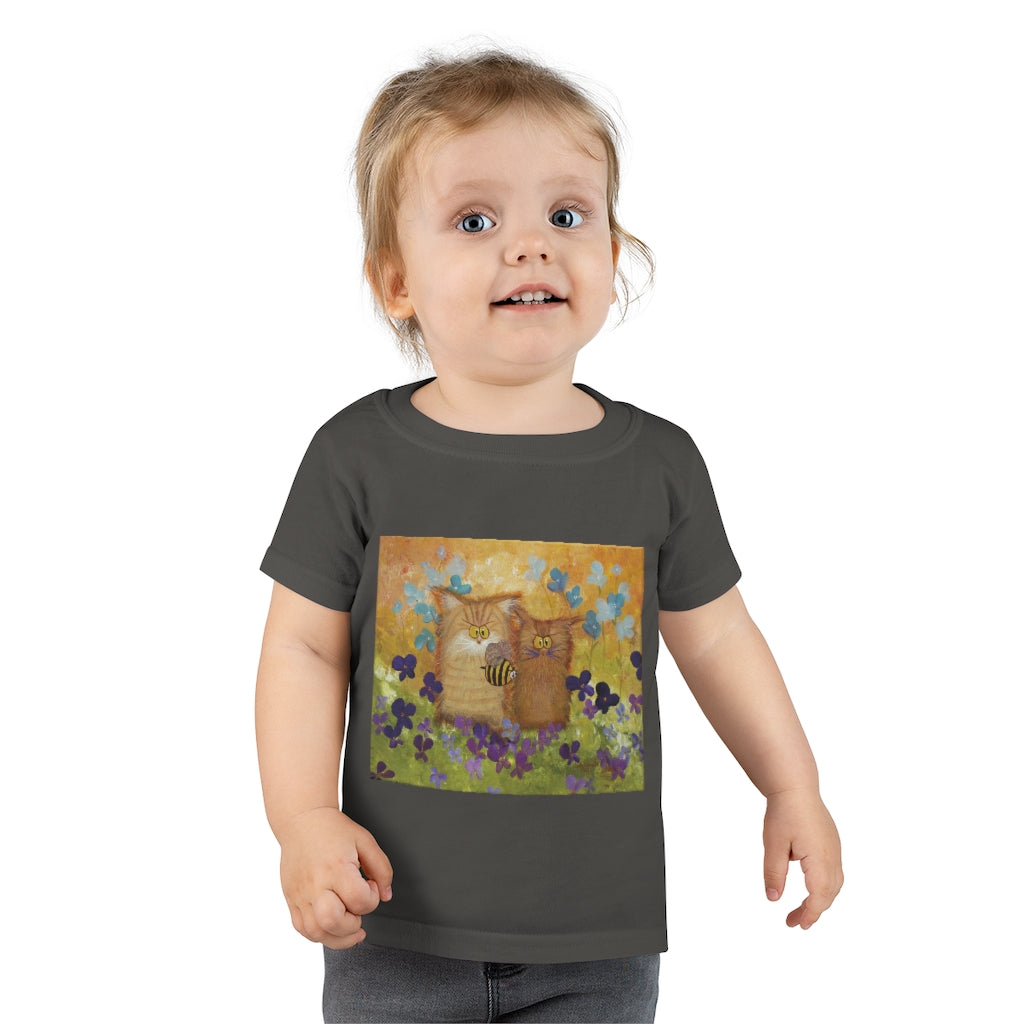 Toddlers' Orange Cranky Cats with BEE - T-Shirt! Free Shipping