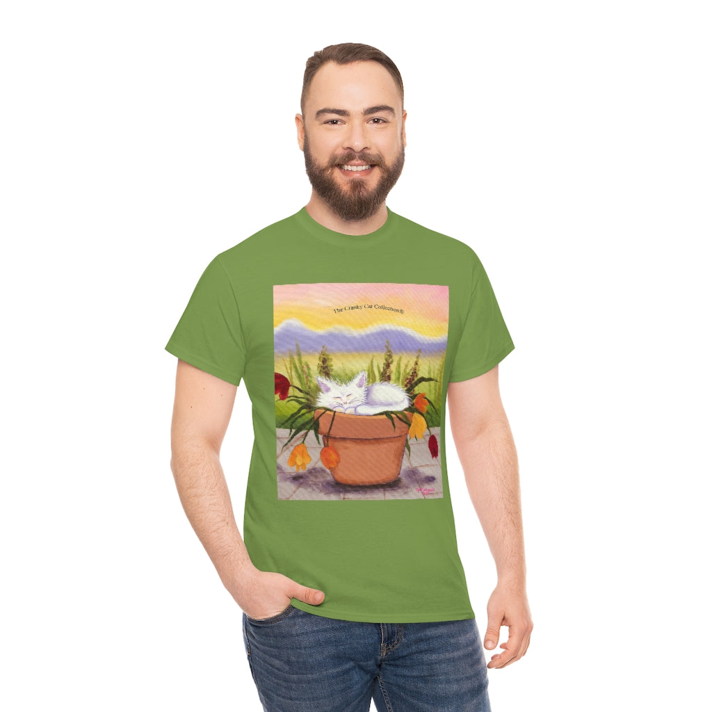 Flowerpot Kitty Cranky Cat T-Shirt! Free Shipping