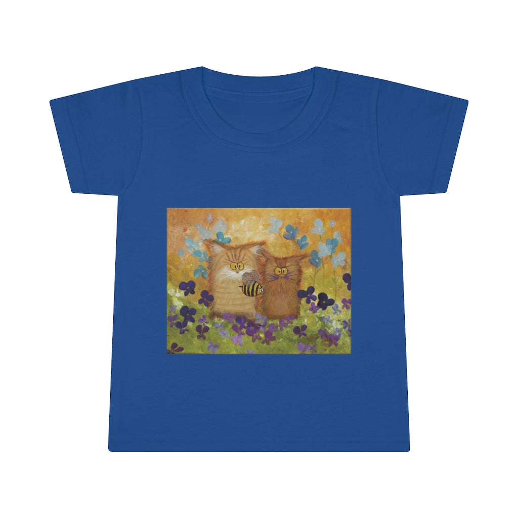 Toddlers' Orange Cranky Cats with BEE - T-Shirt! Free Shipping