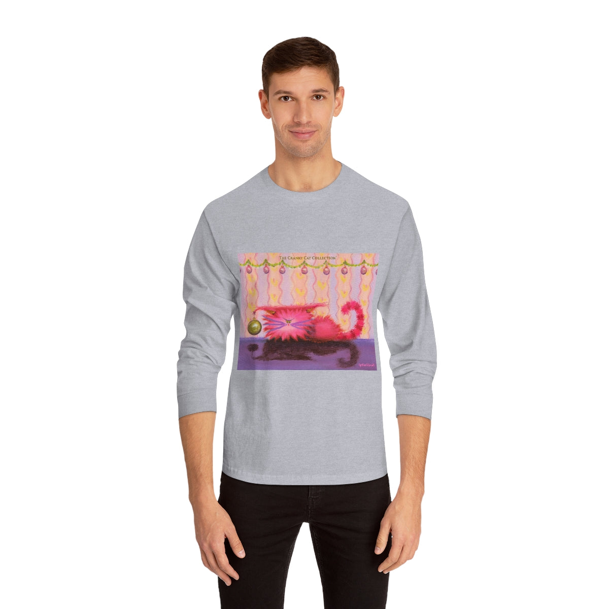 Cranky Cat Winter-Themed Long Sleeve T-Shirt - Free Shipping!