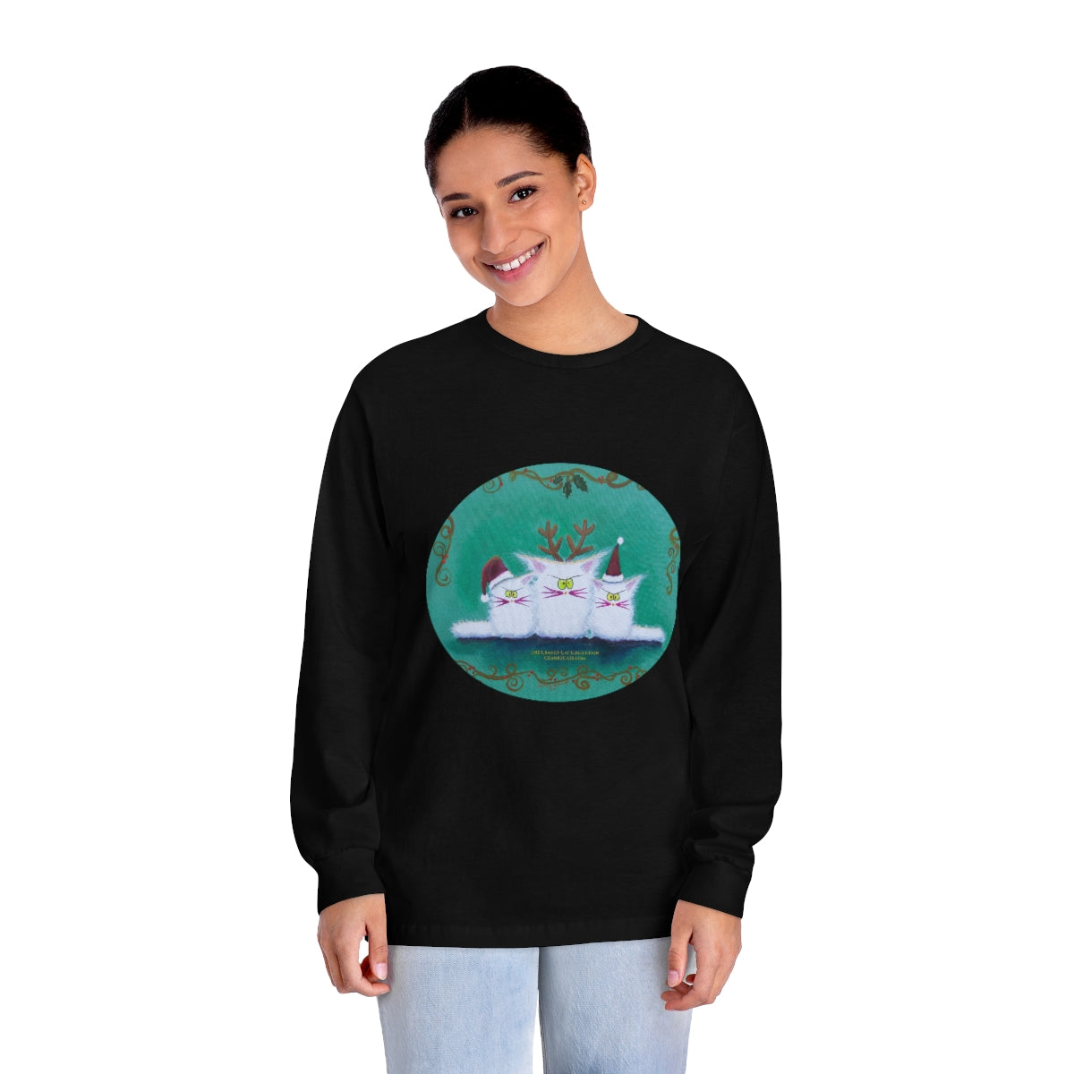 Christmas Cranky Cat Long Sleeve T-Shirt - Free Shipping!