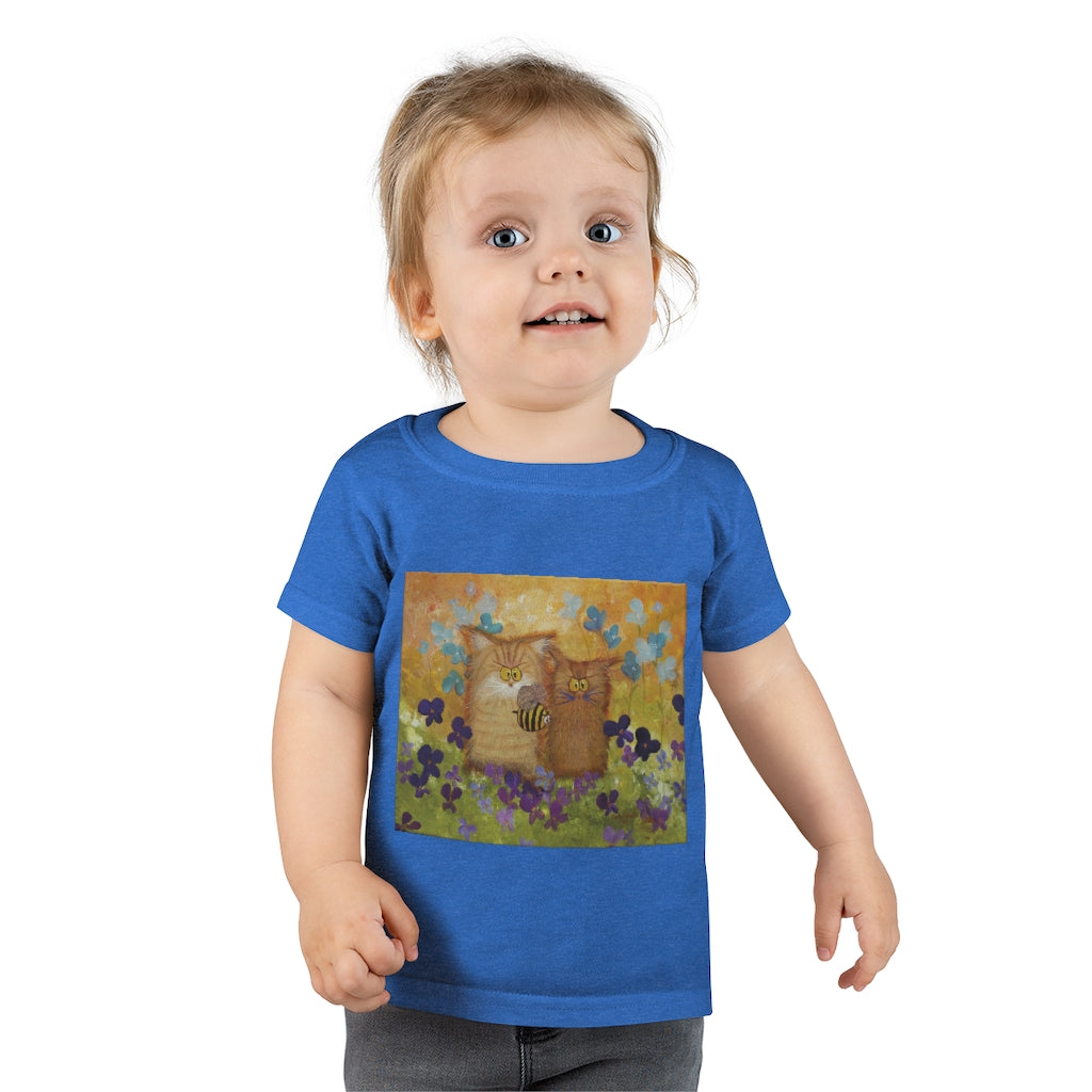 Toddlers' Orange Cranky Cats with BEE - T-Shirt! Free Shipping