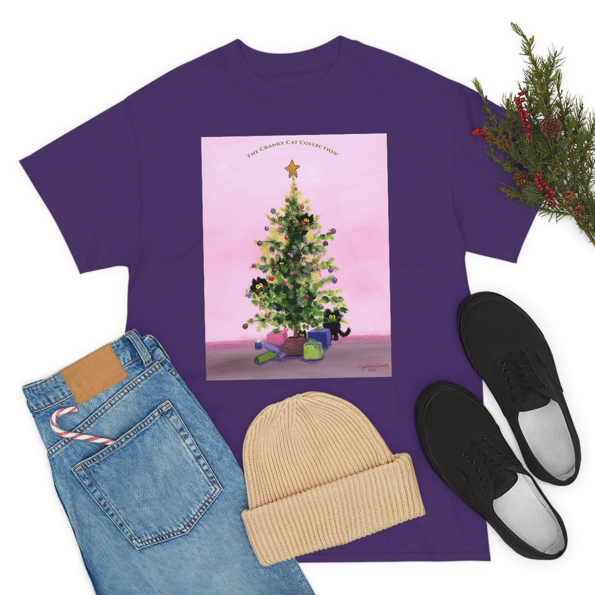 Cranky Cats In Your Christmas Tree - T-Shirt! Free Shipping