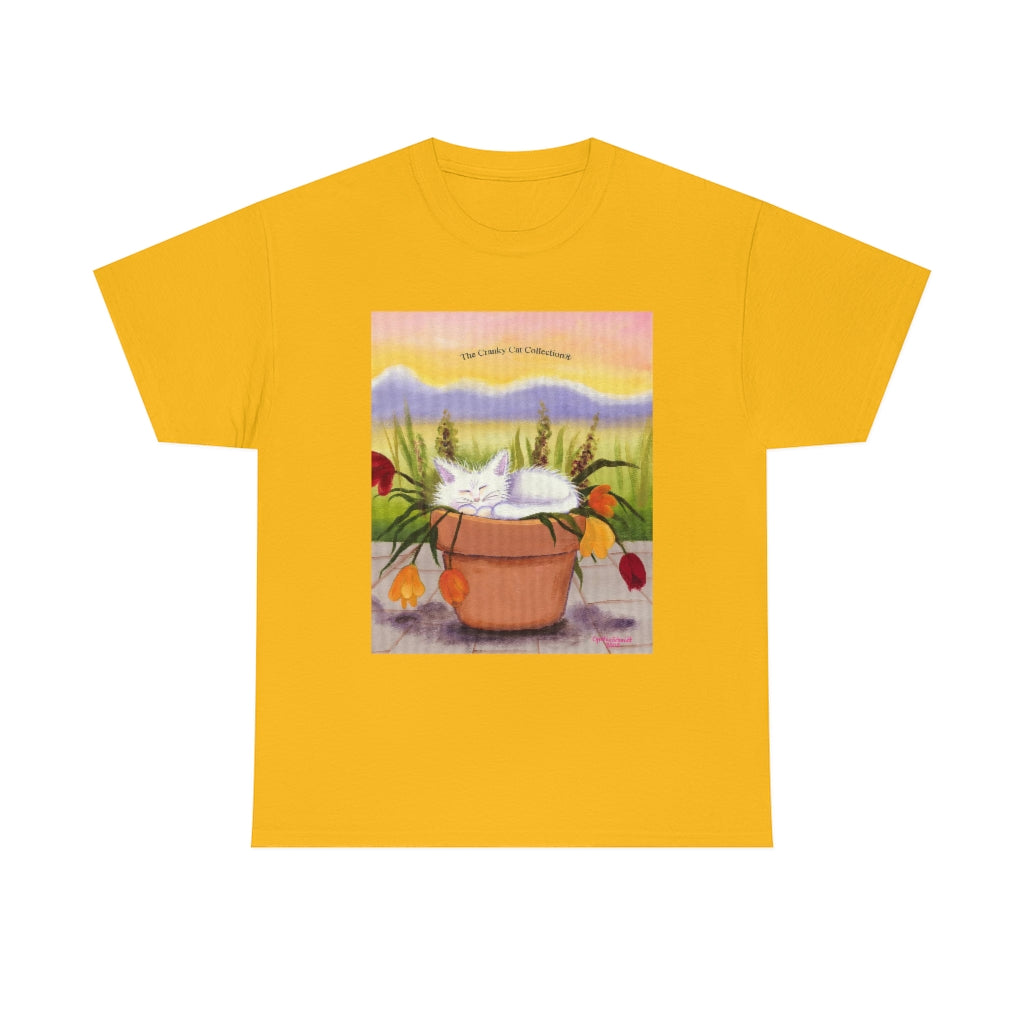 Flowerpot Kitty Cranky Cat T-Shirt!  Free Shipping