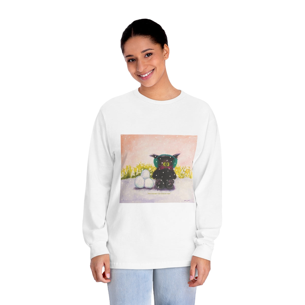 Winter Cranky Cat Long Sleeve T-Shirt - Free Shipping!