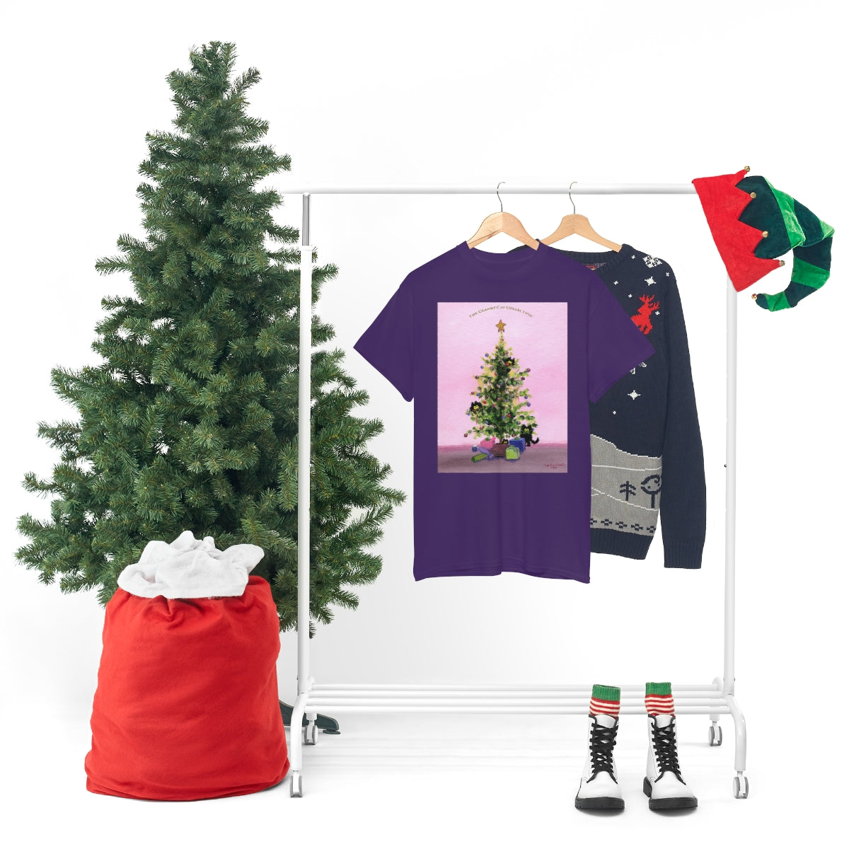 Cranky Cats In Your Christmas Tree - T-Shirt!  Free Shipping