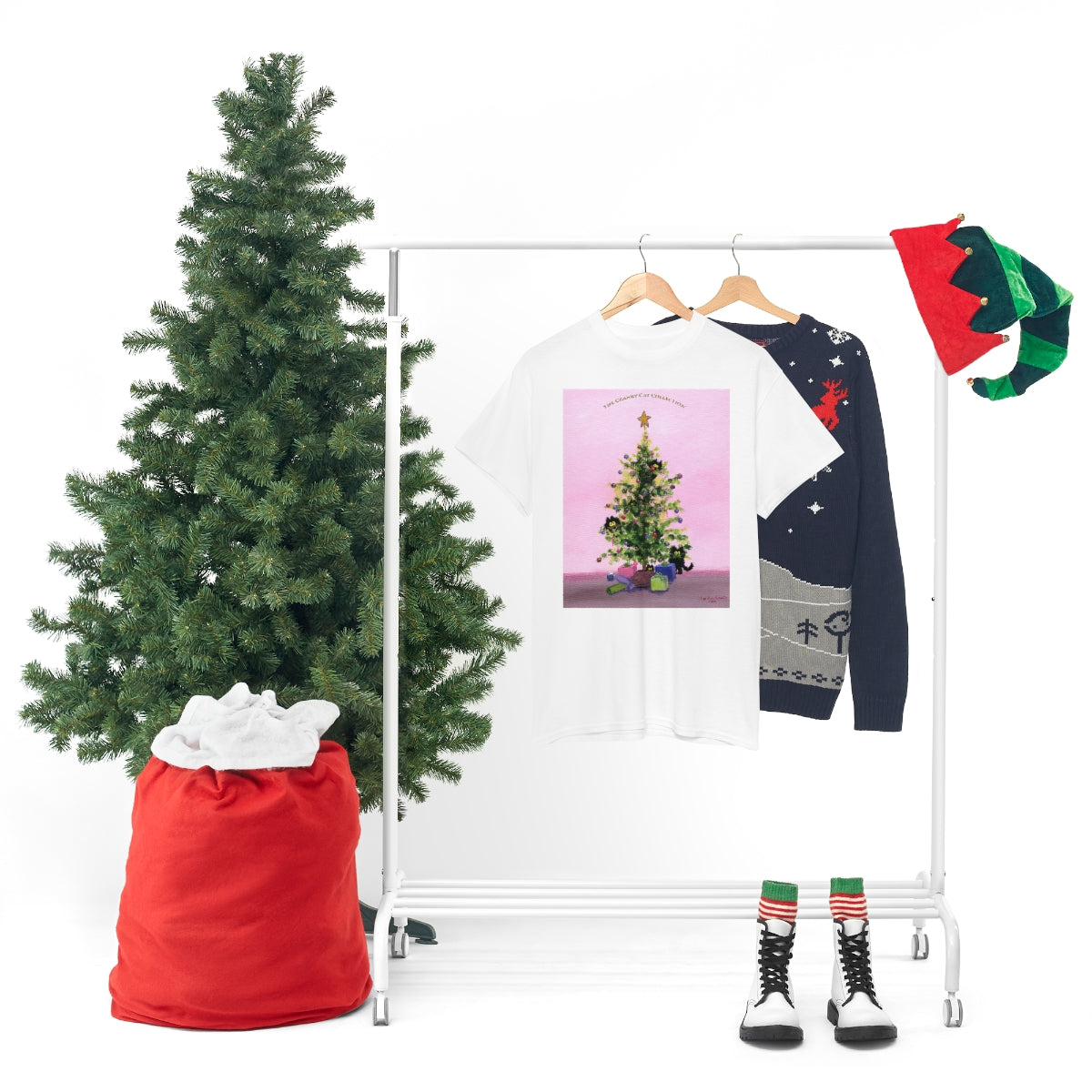 Cranky Cats In Your Christmas Tree - T-Shirt!  Free Shipping