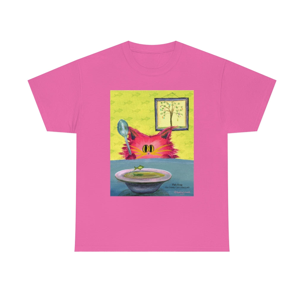 Fish Soup Kitty - Cranky Cat T-Shirt! Free Shipping