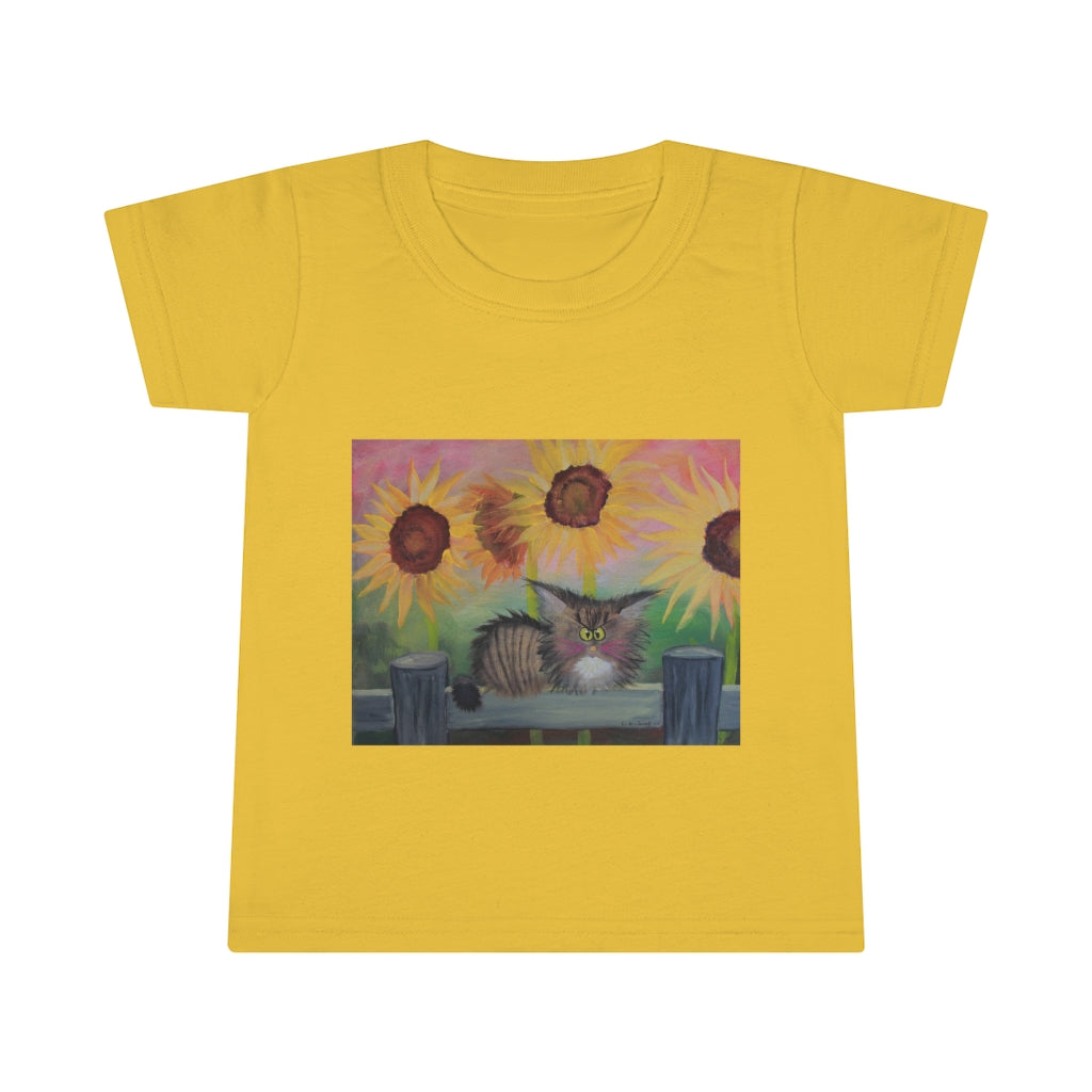 Toddlers' Stella with Sunflowers Cranky Cat T-Shirt! Free Shipping
