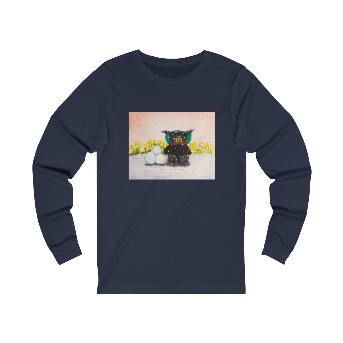 Cranky Cat Winter-Themed Long Sleeve Tee - Free Shipping!