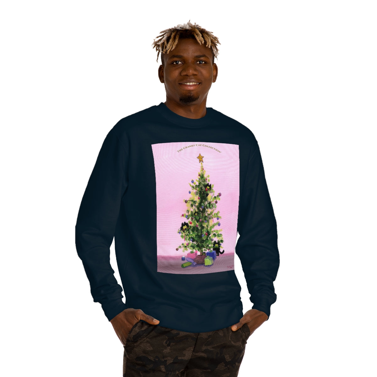 Cranky Cat Christmas Sweatshirt - Free Shipping!