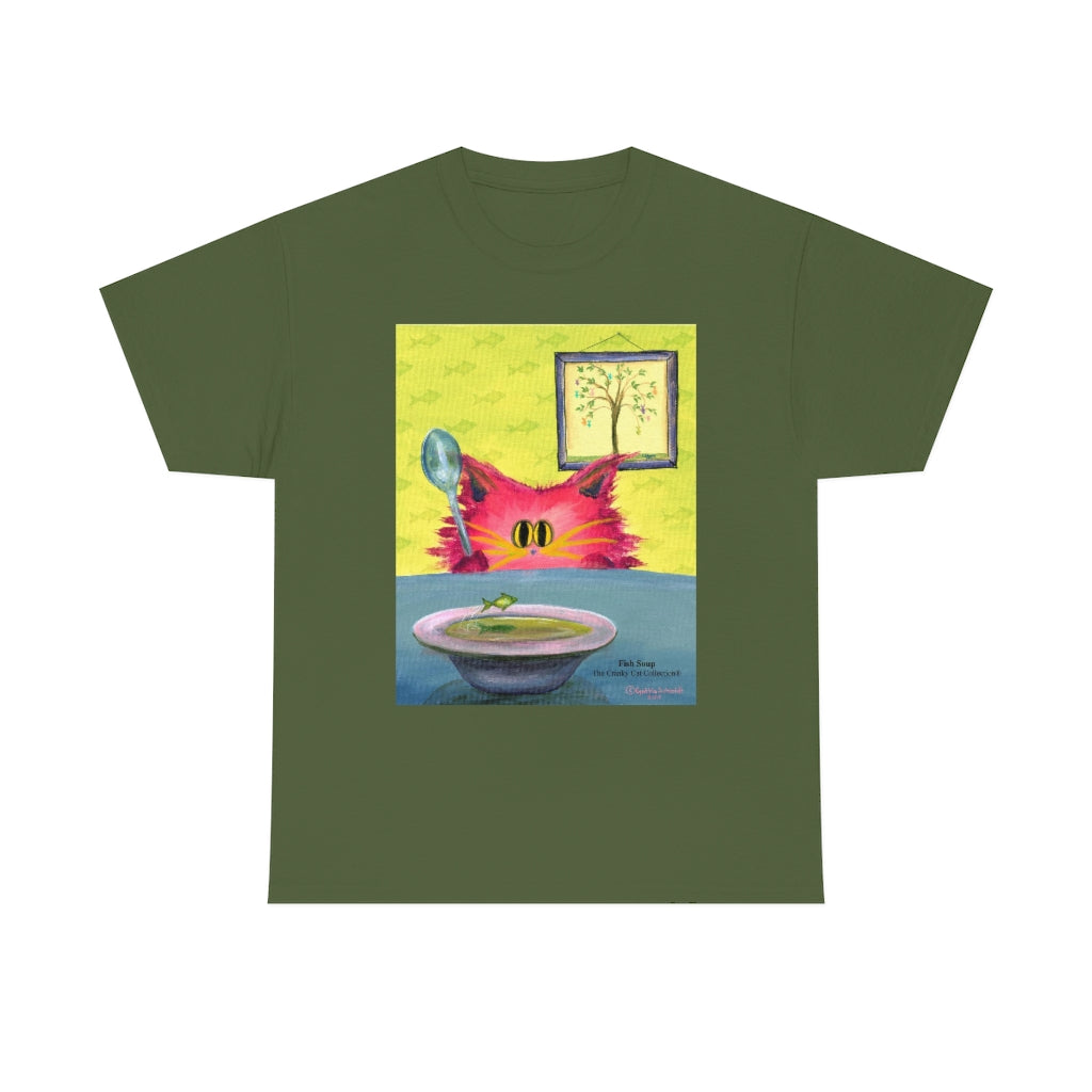 Fish Soup Kitty - Cranky Cat T-Shirt! Free Shipping