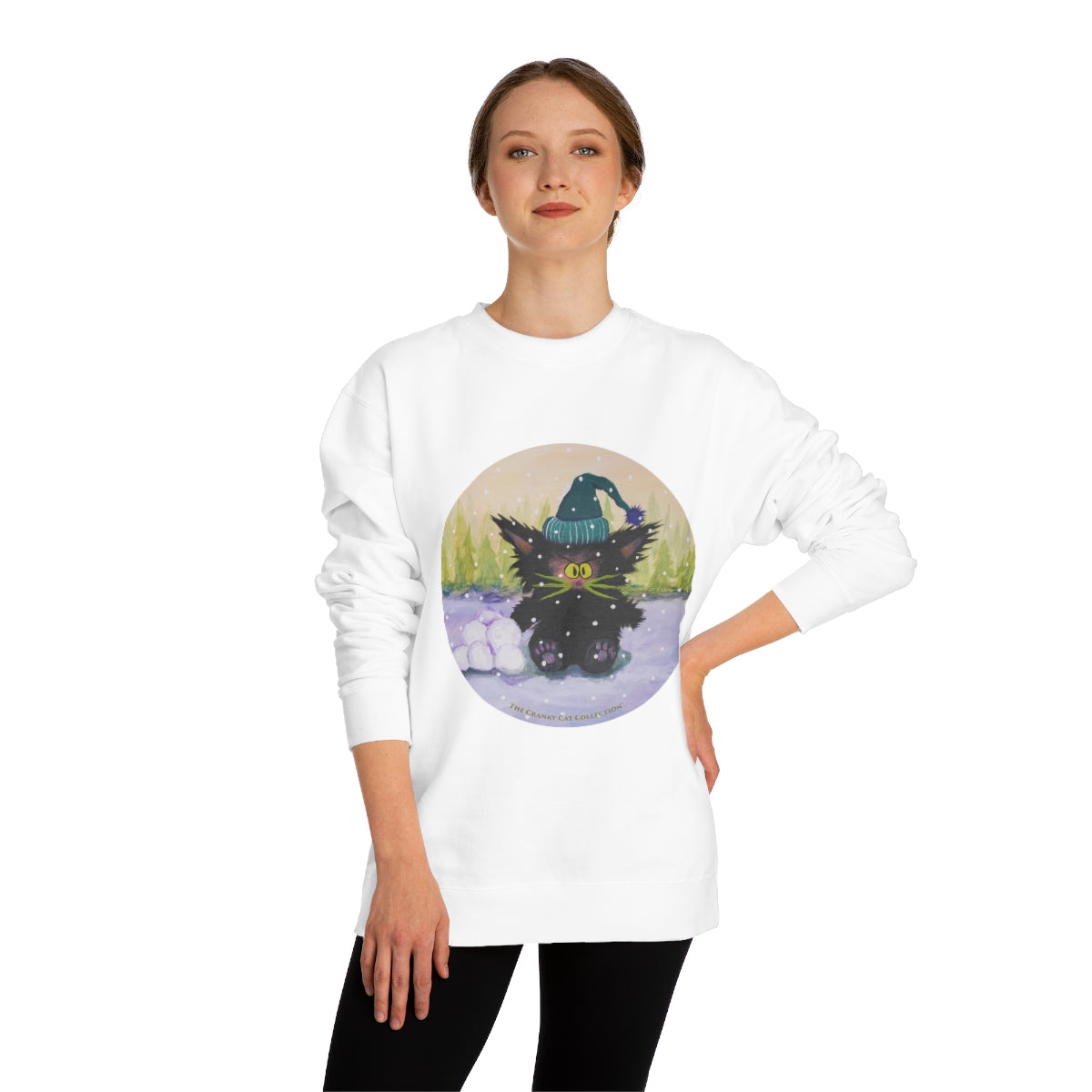 Cranky Cat Winter-Themed Sweatshirt - Free Shipping!