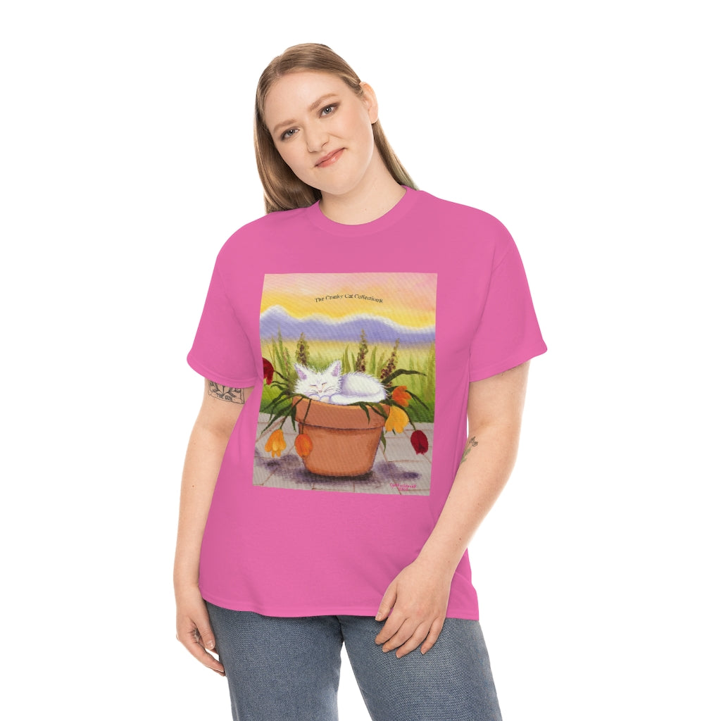 Flowerpot Kitty Cranky Cat T-Shirt!  Free Shipping